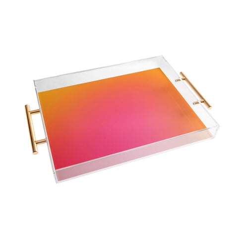 Daily Regina Designs Glowy Orange And Pink Gradient Acrylic Tray