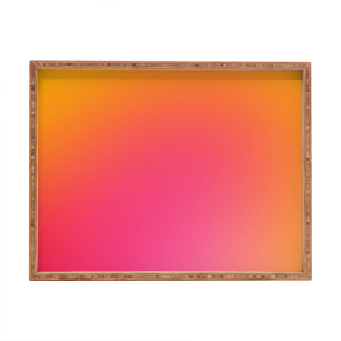 Daily Regina Designs Glowy Orange And Pink Gradient Rectangular Tray