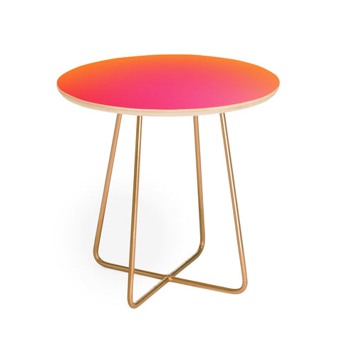Daily Regina Designs Glowy Orange And Pink Gradient Round Side Table