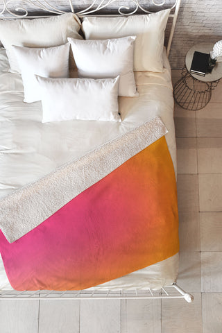 Daily Regina Designs Glowy Orange And Pink Gradient Fleece Throw Blanket