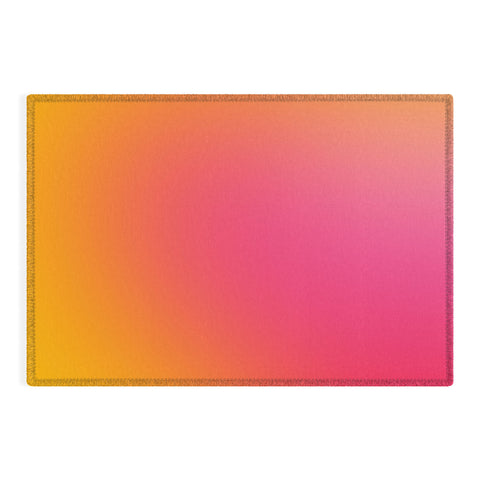 Daily Regina Designs Glowy Orange And Pink Gradient Outdoor Rug
