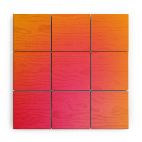 Daily Regina Designs Glowy Orange And Pink Gradient Wood Wall Mural
