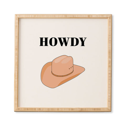 Daily Regina Designs Howdy Cowboy Hat Neutral Beige Framed Wall Art