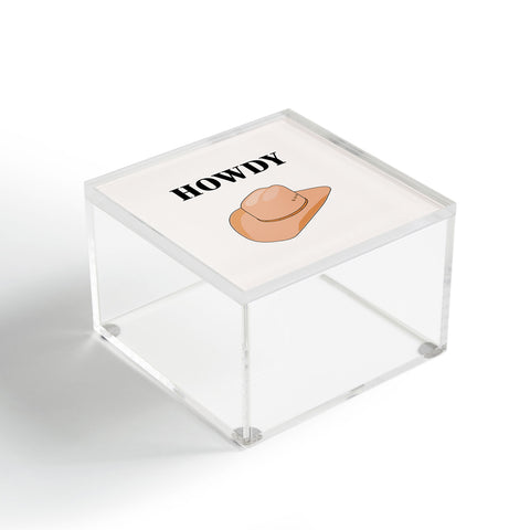 Daily Regina Designs Howdy Cowboy Hat Neutral Beige Acrylic Box