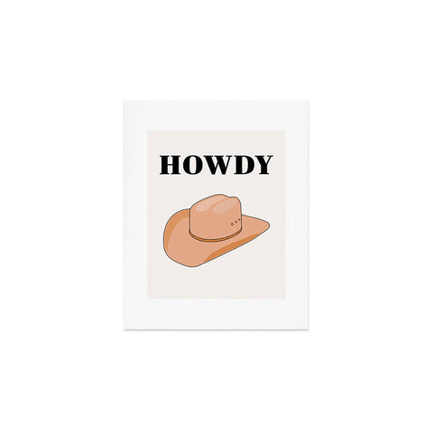 Daily Regina Designs Howdy Cowboy Hat Neutral Beige Art Print