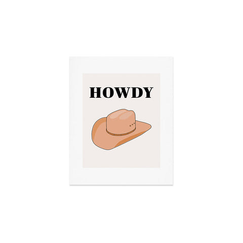 Daily Regina Designs Howdy Cowboy Hat Neutral Beige Art Print