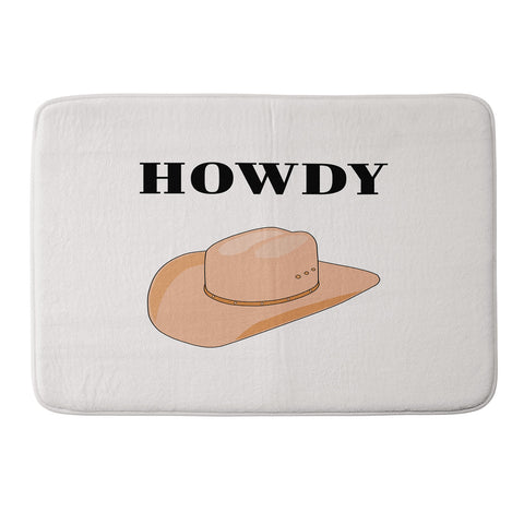 Daily Regina Designs Howdy Cowboy Hat Neutral Beige Memory Foam Bath Mat
