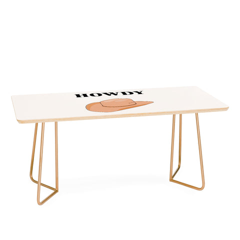 Daily Regina Designs Howdy Cowboy Hat Neutral Beige Coffee Table