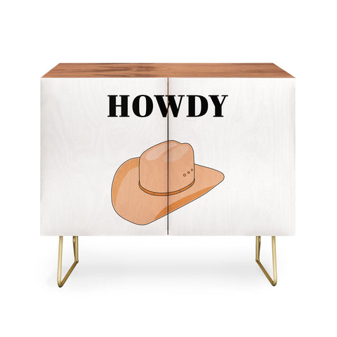 Daily Regina Designs Howdy Cowboy Hat Neutral Beige Credenza