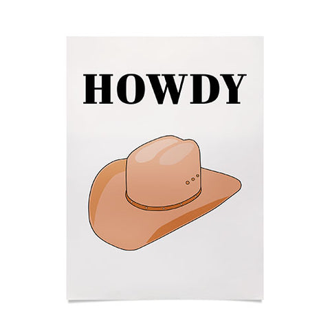 Daily Regina Designs Howdy Cowboy Hat Neutral Beige Poster