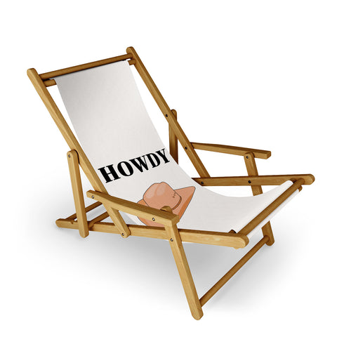 Daily Regina Designs Howdy Cowboy Hat Neutral Beige Sling Chair