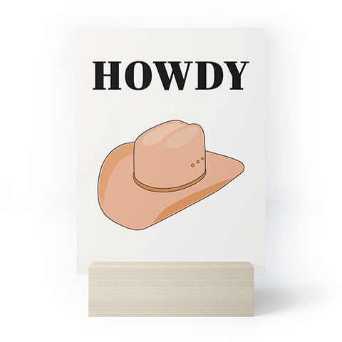 Daily Regina Designs Howdy Cowboy Hat Neutral Beige Mini Art Print