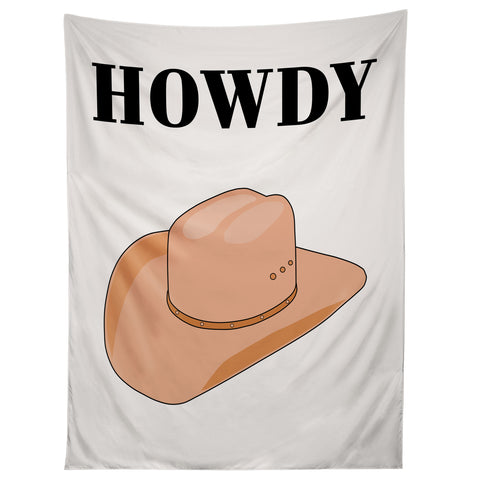 Daily Regina Designs Howdy Cowboy Hat Neutral Beige Tapestry