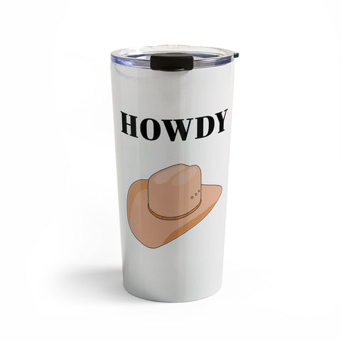 Daily Regina Designs Howdy Cowboy Hat Neutral Beige Travel Mug