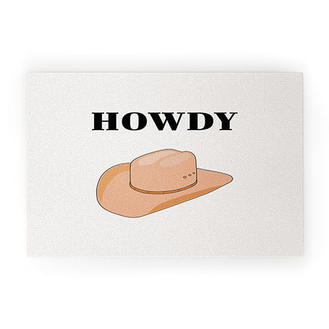 Daily Regina Designs Howdy Cowboy Hat Neutral Beige Welcome Mat