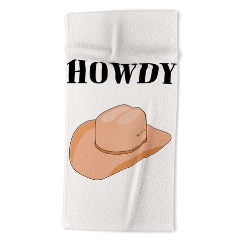 Daily Regina Designs Howdy Cowboy Hat Neutral Beige Beach Towel