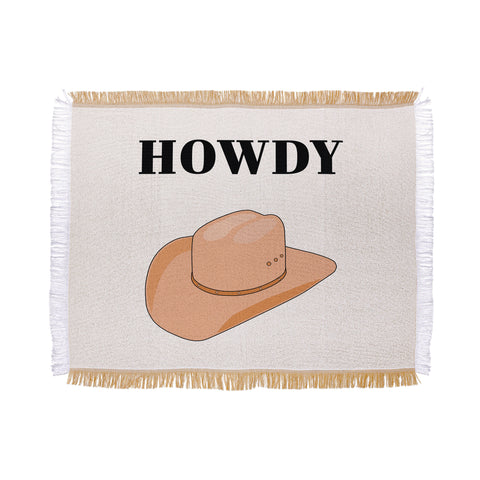 Daily Regina Designs Howdy Cowboy Hat Neutral Beige Throw Blanket