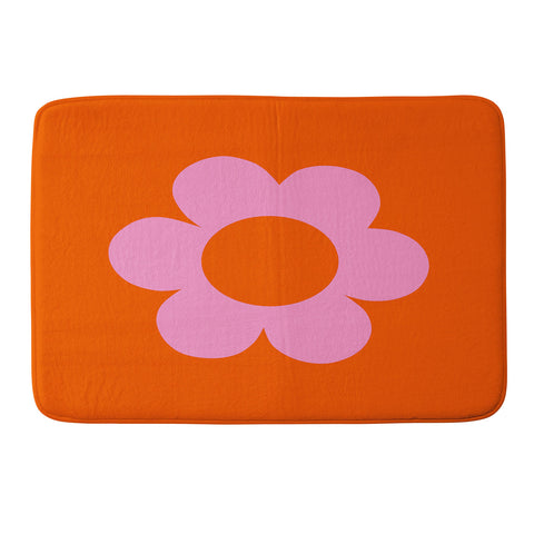 Daily Regina Designs La Fleur 01 Retro Floral Memory Foam Bath Mat