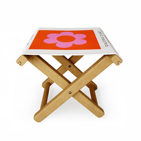 Daily Regina Designs La Fleur 01 Retro Floral Folding Stool