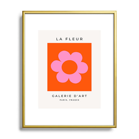 Daily Regina Designs La Fleur 01 Retro Floral Metal Framed Art Print