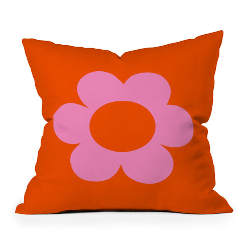 Daily Regina Designs La Fleur 01 Retro Floral Outdoor Throw Pillow