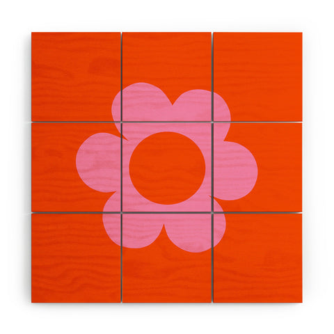 Daily Regina Designs La Fleur 01 Retro Floral Wood Wall Mural