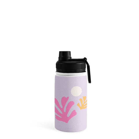 Daily Regina Designs Lavender Abstract Leaves Modern Water Bottle