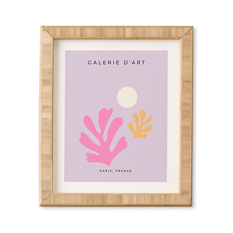 Daily Regina Designs Lavender Abstract Leaves Modern Framed Wall Art