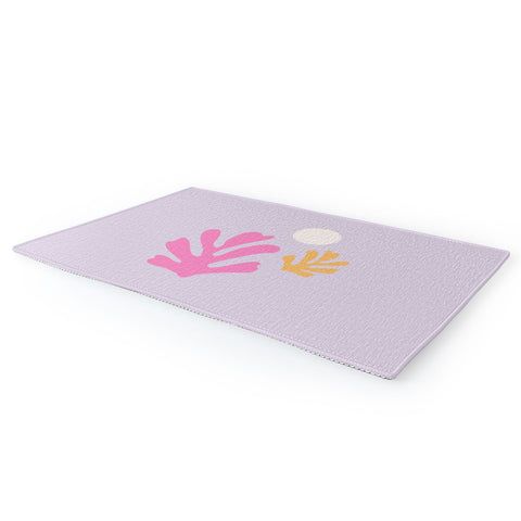 Daily Regina Designs Lavender Abstract Leaves Modern Area Rug