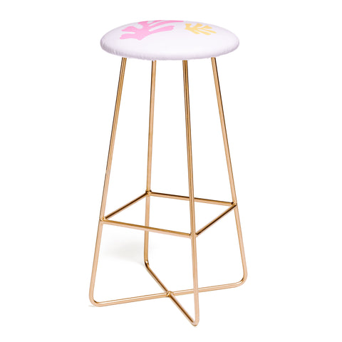 Daily Regina Designs Lavender Abstract Leaves Modern Bar Stool