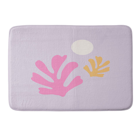 Daily Regina Designs Lavender Abstract Leaves Modern Memory Foam Bath Mat