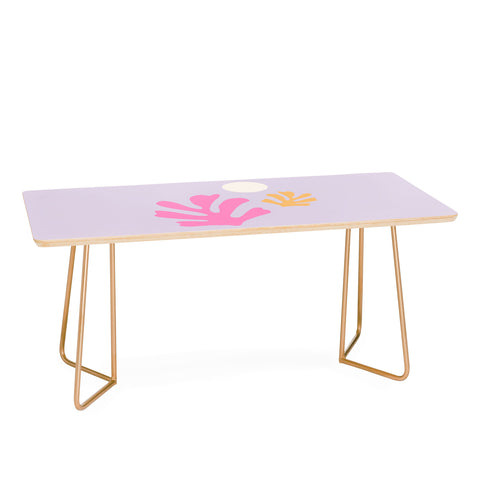 Daily Regina Designs Lavender Abstract Leaves Modern Coffee Table