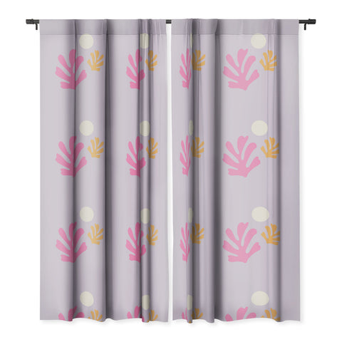 Daily Regina Designs Lavender Abstract Leaves Modern Blackout Window Curtain
