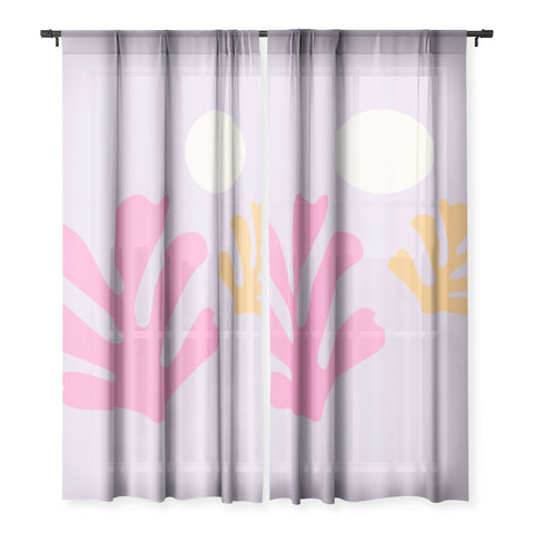 Daily Regina Designs Lavender Abstract Leaves Modern Sheer Non Repeat