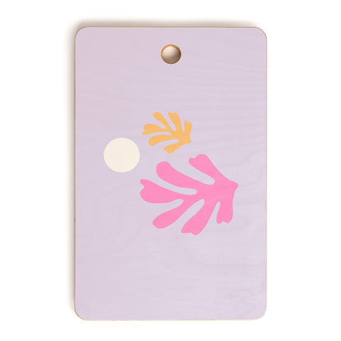 Daily Regina Designs Lavender Abstract Leaves Modern Cutting Board Rectangle