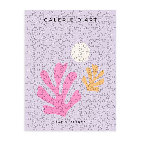 Daily Regina Designs Lavender Abstract Leaves Modern Puzzle