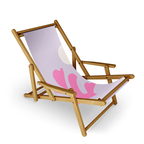 Daily Regina Designs Lavender Abstract Leaves Modern Sling Chair