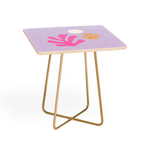 Daily Regina Designs Lavender Abstract Leaves Modern Side Table