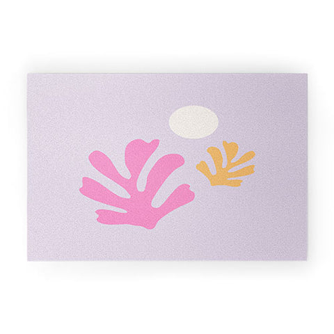 Daily Regina Designs Lavender Abstract Leaves Modern Welcome Mat