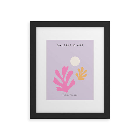 Daily Regina Designs Lavender Abstract Leaves Modern Framed Art Print
