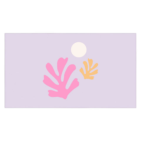 Daily Regina Designs Lavender Abstract Leaves Modern Tablecloth