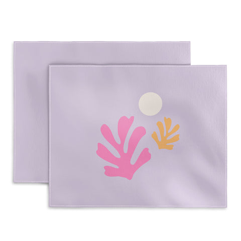 Daily Regina Designs Lavender Abstract Leaves Modern Placemat