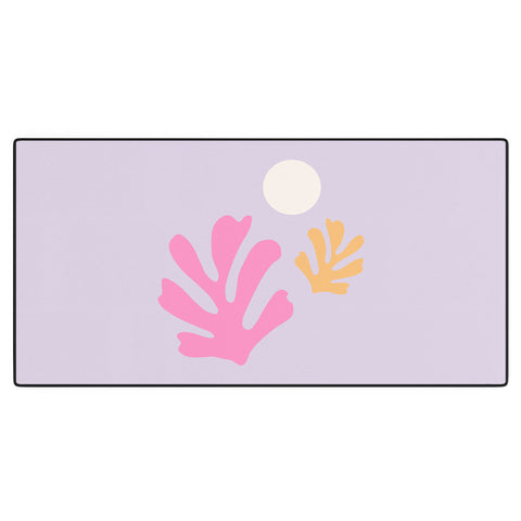Daily Regina Designs Lavender Abstract Leaves Modern Desk Mat