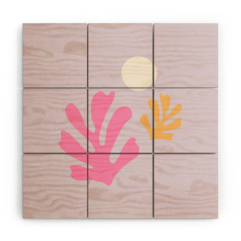 Daily Regina Designs Lavender Abstract Leaves Modern Wood Wall Mural