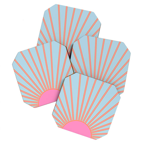 Daily Regina Designs Le Soleil 02 Abstract Retro Coaster Set