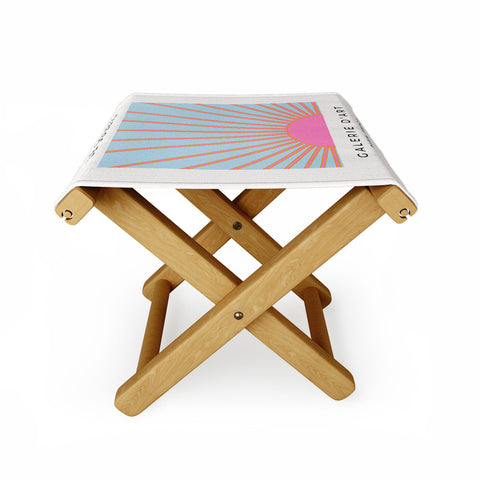 Daily Regina Designs Le Soleil 02 Abstract Retro Folding Stool