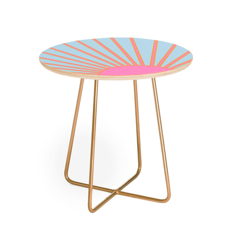 Daily Regina Designs Le Soleil 02 Abstract Retro Round Side Table