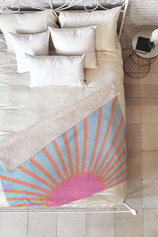 Daily Regina Designs Le Soleil 02 Abstract Retro Fleece Throw Blanket