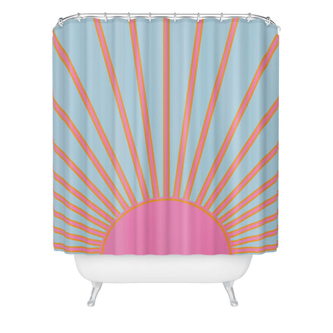 Daily Regina Designs Le Soleil 02 Abstract Retro Shower Curtain