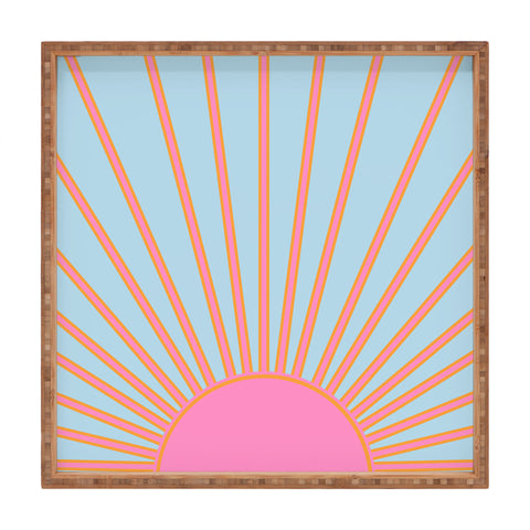 Daily Regina Designs Le Soleil 02 Abstract Retro Square Tray